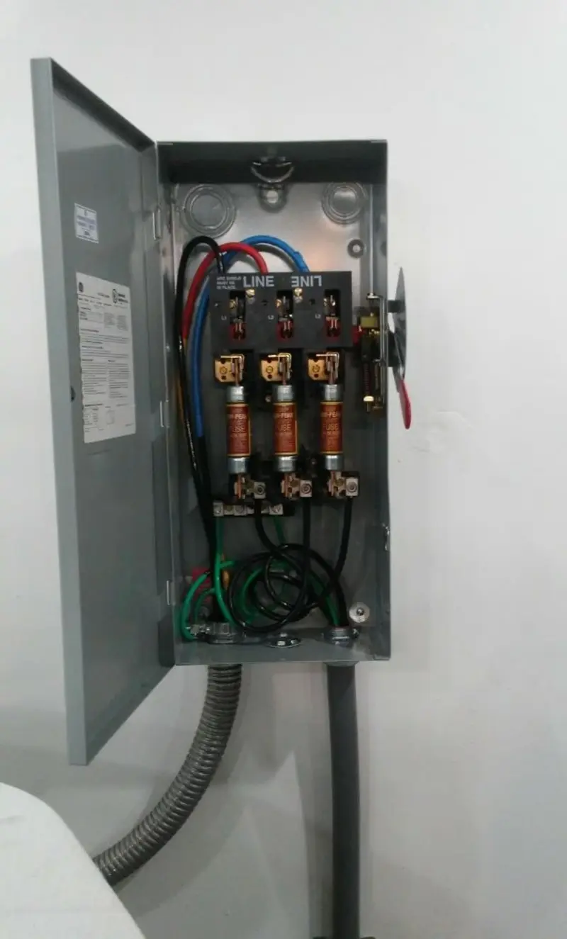Three-phase disconnect switch installed for Electrical Wiring & Rewiring in Westville